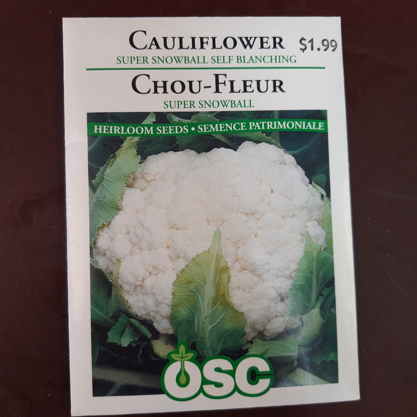 Seed Packets - Vegetables (Cauliflower)