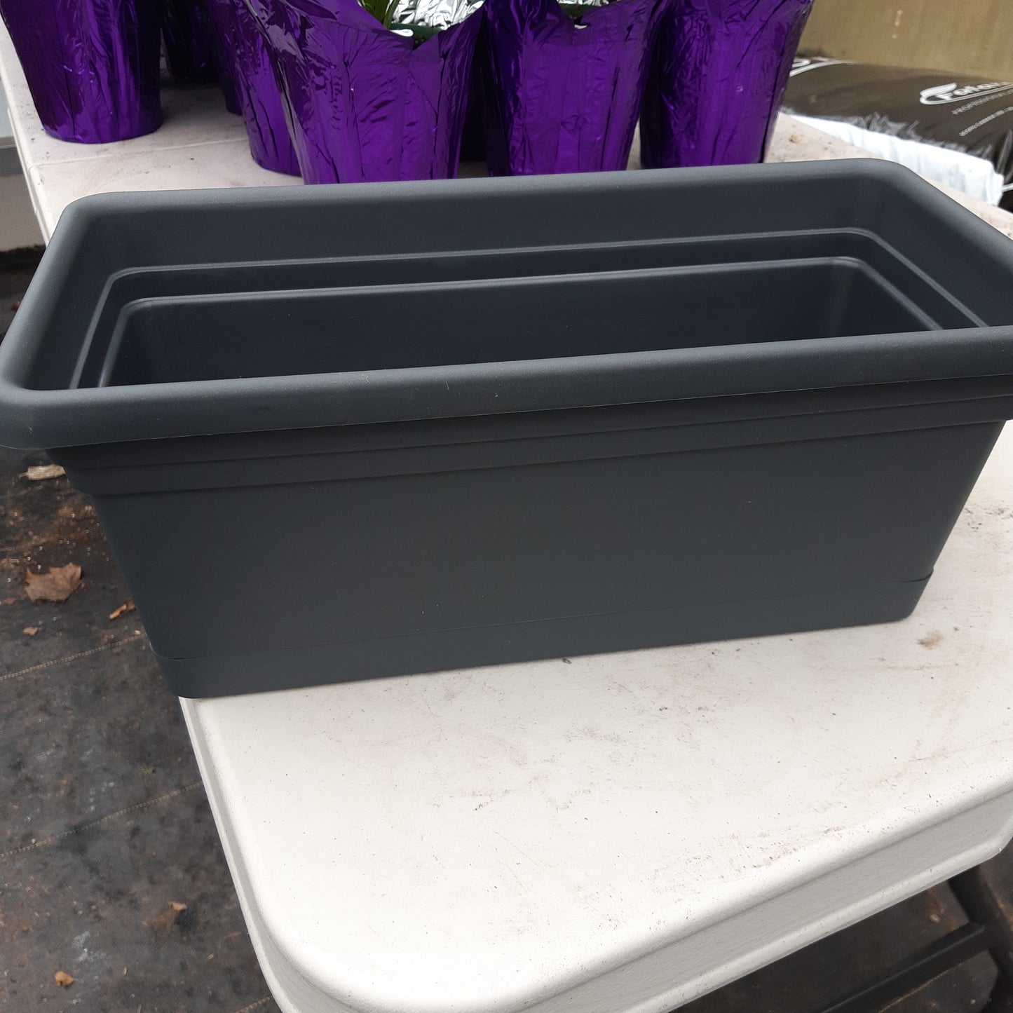 Rectangle Planters with Saucer Attached Various Sizes (Emma)