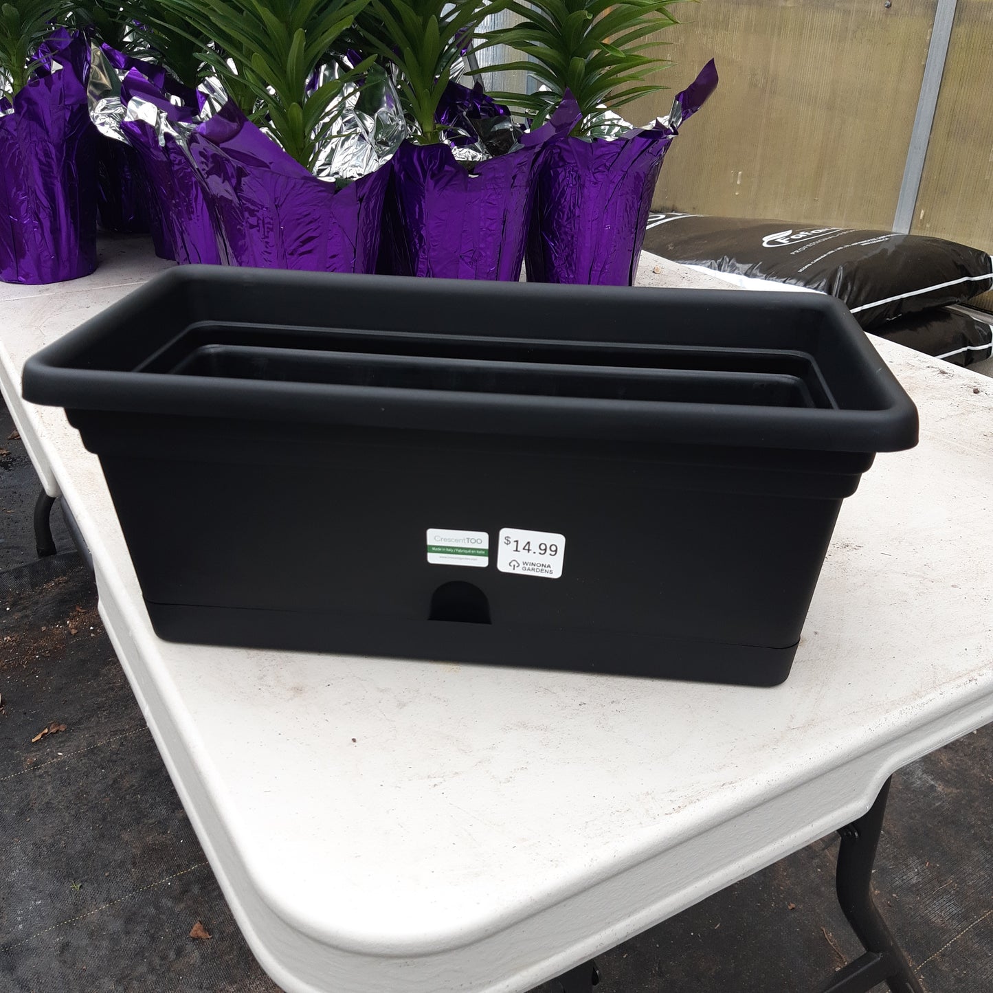 Rectangle Planters with Saucer Attached Various Sizes (Emma)