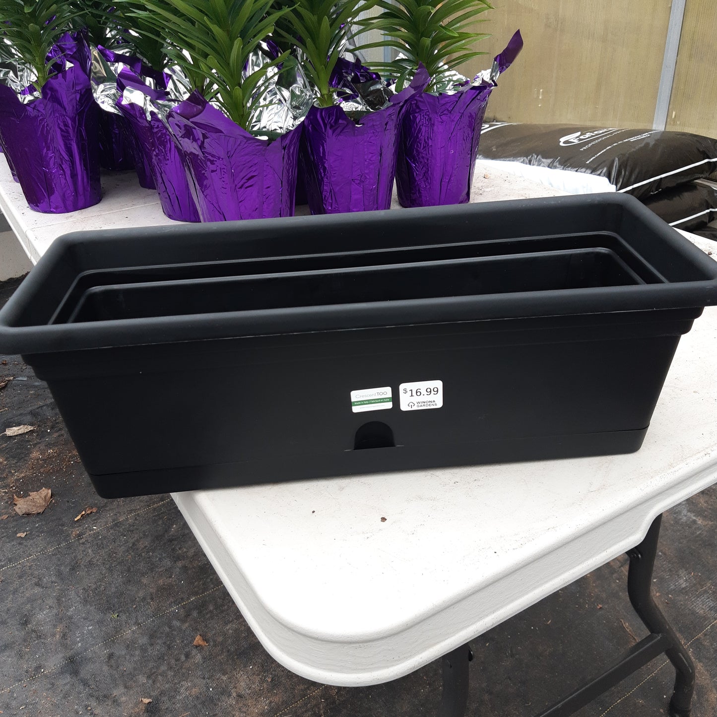 Rectangle Planters with Saucer Attached Various Sizes (Emma)
