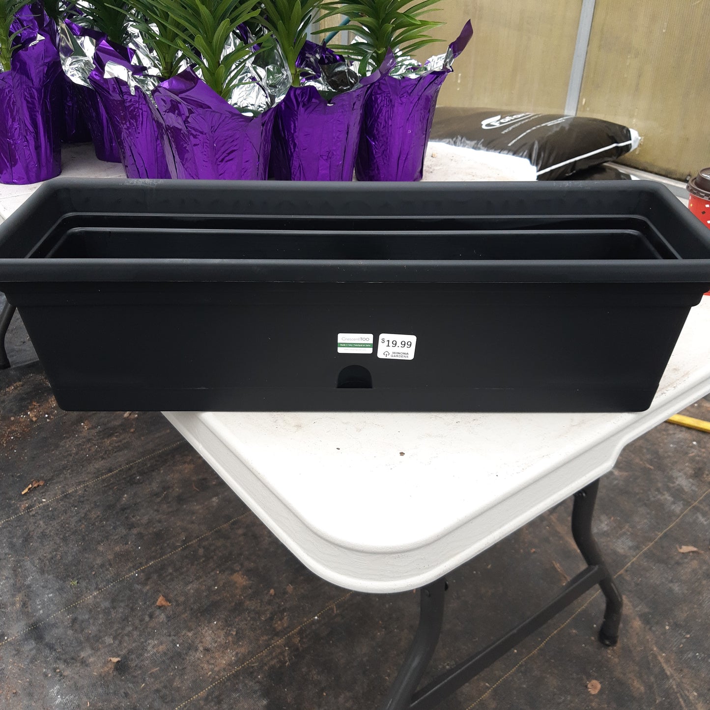 Rectangle Planters with Saucer Attached Various Sizes (Emma)