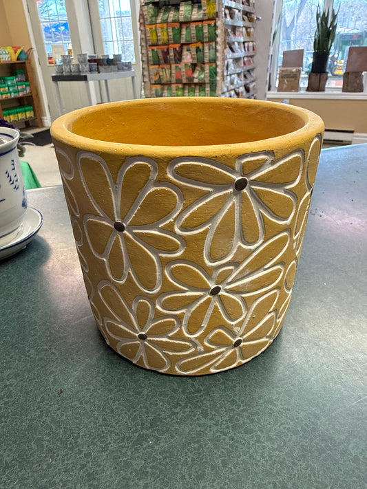 Yellow Retro Print Pot