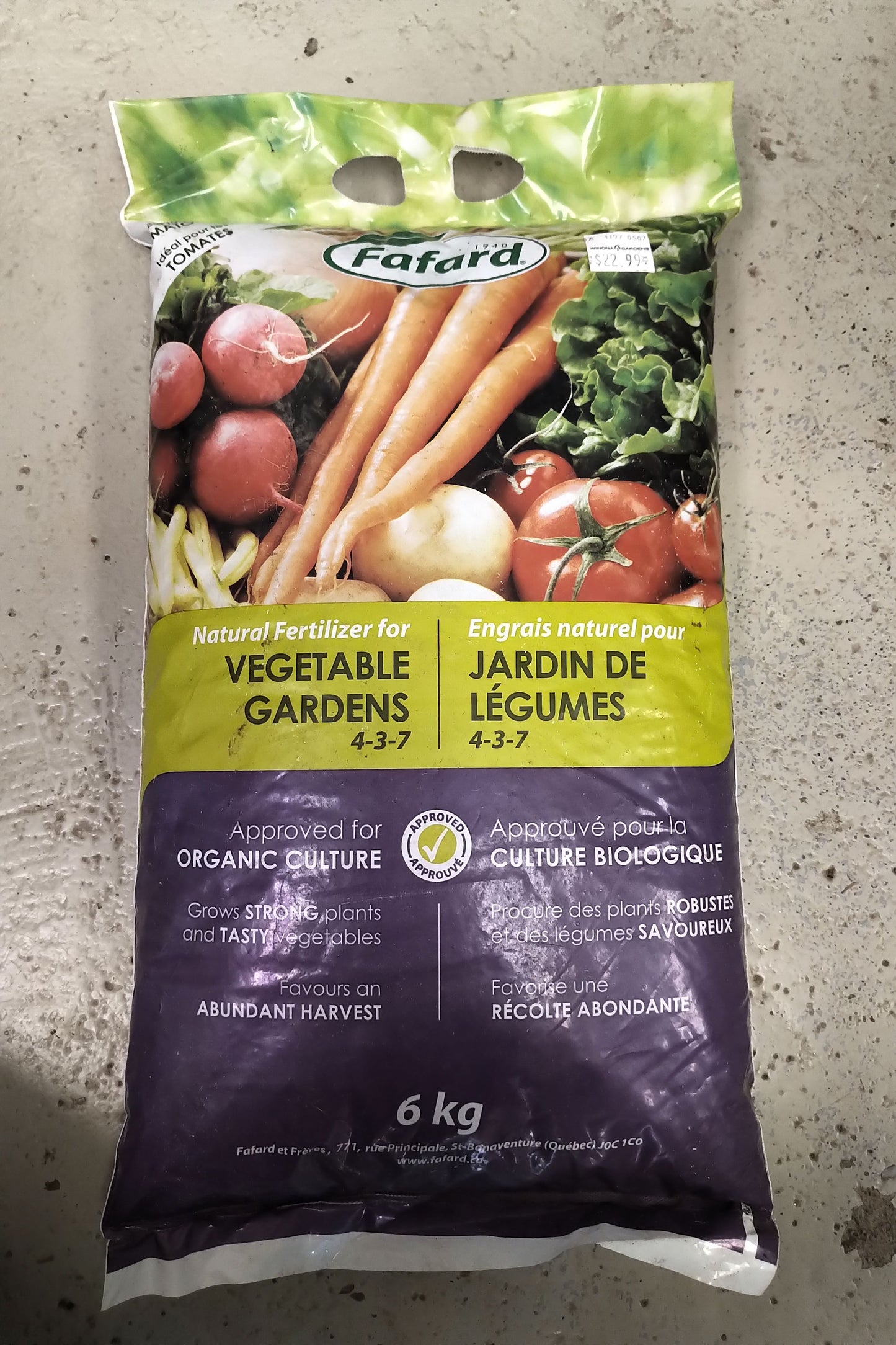 Fafard Natural Vegetable Garden Fertilizer