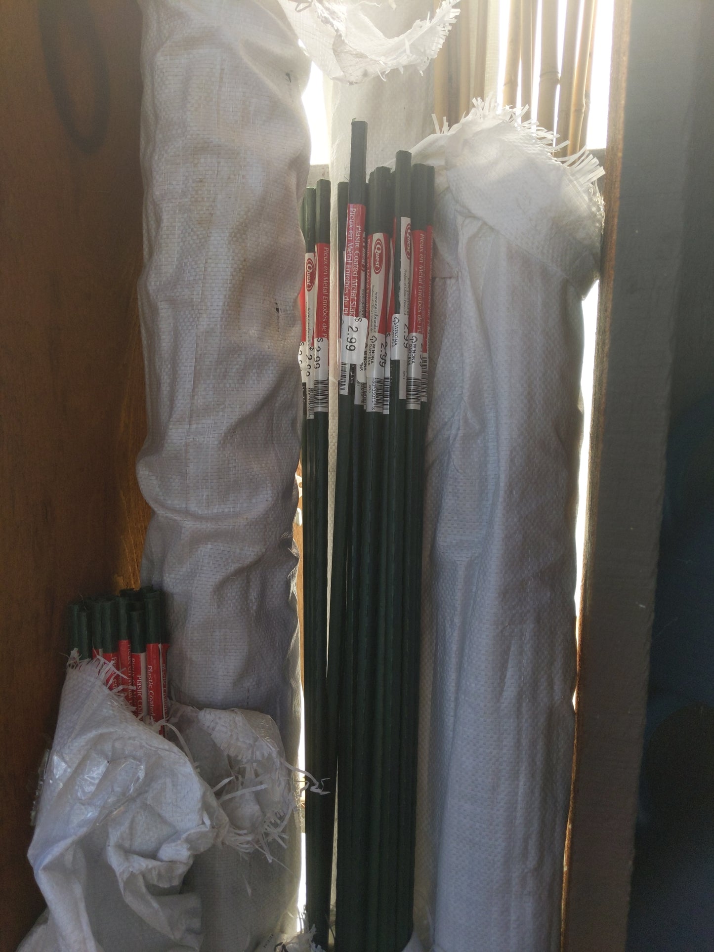 Green Plastic Coated Metal Stakes